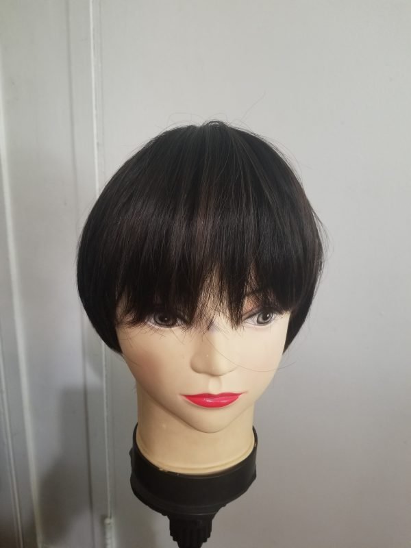 short Straight Wigs Ombre Black Synthetic Hair