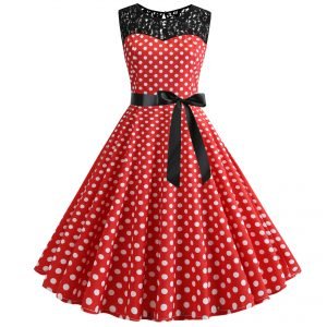 High quality Vintage Women Hollow out party Dress