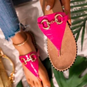 Leather Slipper slide Sandals Flip Flop.